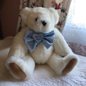 Vermont Teddy Bear in Vanilla with Blue Bow